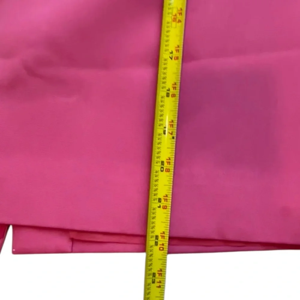 Talbots Women Petite 14P Dark Pink Lined Pencil Skirt Zip SILK Soft Girl Barbie